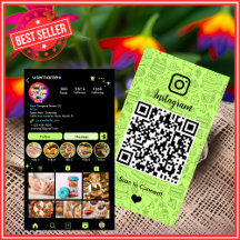 Business Card: Bakery Instagram Chef QR Code Theme