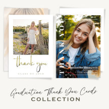 Graduation Simple Minimalist Thank You Cards