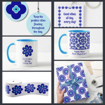  Blue Floral Evil Eye Amulets Good Luck Charm