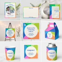 Bold Colorful Abstract Rainbow Graduation Party