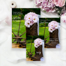 Rustic Pink Daisies Cowboy Boots Western Wedding