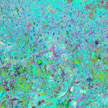 Abstract Aqua Green and Purple Coneflower Garden