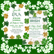 Saint Patrick's Day Cards, Postcards, Invitations