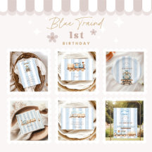 Vintage Blue Train 1st Birthday 