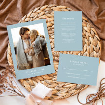 Powder Blue Elegant Text and Photo | Wedding