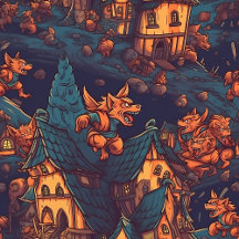 Cute Werewolves Running Around a Village 