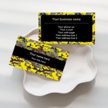Yellow and Brown Camouflage Business Cards