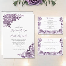 Dusty Mauve Floral Roses Wedding