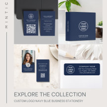 Custom Logo Navy Blue Business Stationery