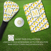Lemon Citrus Monogram Gifts For Golfers