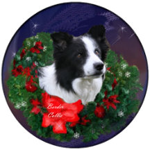 Border Collie 2 Christmas Wreath Gifts