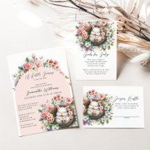 Colorful floral bunny Baby Girl Shower