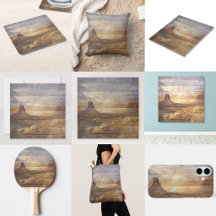 Desert Landscape Monument Valley And Cloudy Sky