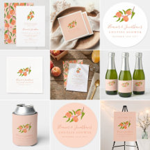 Summer Vintage Peach Fruit Boho Bridal Shower