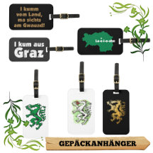 Gepäckanhänger mit Steirer Wappen im Vintage Style