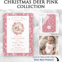 Christmas Deer Pink Baby Shower