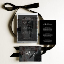 Formal and Classic   Wedding Photo Overlay Invites