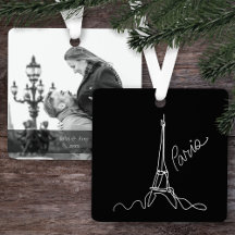 Modern Black & White Vacation Christmas Ornaments