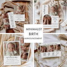  Modern Minimalist Birth Announcement