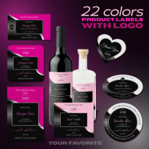 Two Color Product Labels with Logo Shimmery Line