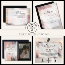 WEDDING: Abstract Brush Stroke Blush Gold Charcoal