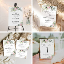 Watercolor Eucalyptus Blush Pink Greenery 