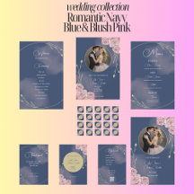 Romantic Navy Blue & Blush Pink Wedding