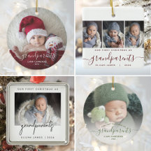 2025 Grandparents First Christmas Photo Ornaments