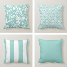 Light Blue & White Throw Pillows