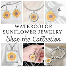 Watercolor Sunflower Jewelry Collection