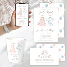 Pink or Blue Baby Clothes Gender Reveal Party
