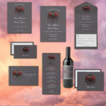 Intricate Black Gothic Chandelier Wedding Suite 