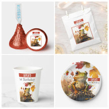 Fall Watercolor Frog - Kids Birthday Party