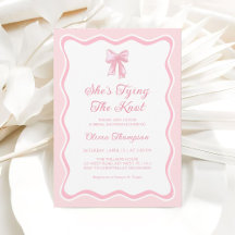 Pink Bow Shes Tying the Knot Bridal Shower