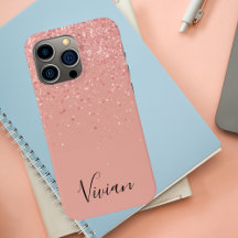 Modern Minimalist Blush Pink Elegant Glitter Glam 