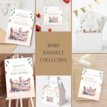 It's a boy Boho Bassinet Baby Shower 