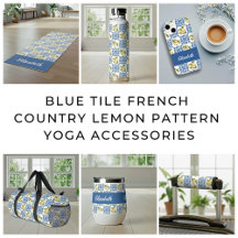 Blue Tile French Country Lemon Yoga Accessories