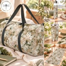Neutral Vintage White Wildflower Floral Fitness