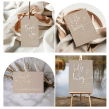 Modern Minimalist Script Elegant Baby Shower