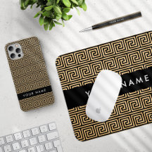 Greek Meander Key Brown, Your Name, Personalize