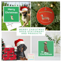 Merry Christmas Dogs Stationary and Products 