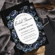 Dark Moody Blue Floral Wedding