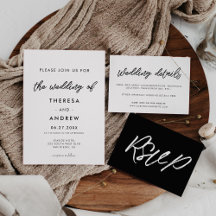Modern typography wedding suite