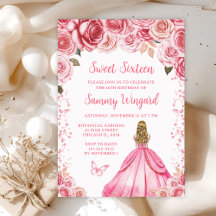 Rose Pink Floral Confetti Princess
