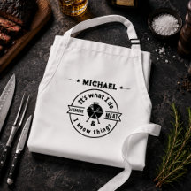 Funny Bbq for Men Custom Name Apron