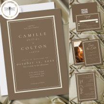 Cocoa Brown Minimalist Frame Wedding