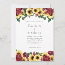 Elegant Country Sunflower & Rose Floral Wedding
