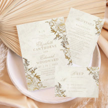 Elegant Ivory Gold Roses Wedding 