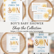 Here Comes The Son Boy's Baby Shower Collection