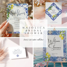 Sicilian Inspired Bridal Shower invitation suite